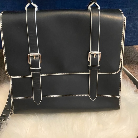 Vince Camuto Handbags - Black and white  two belt straps in the front